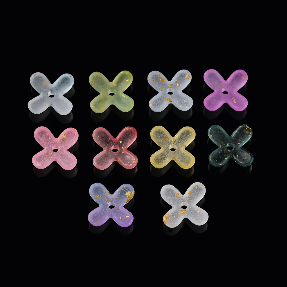 100pcs/lot Flower Lampwork Beads Bellflower Acrylic Spacer Beads Caps for DIY Charms Bracelets Jewelry Making Findings