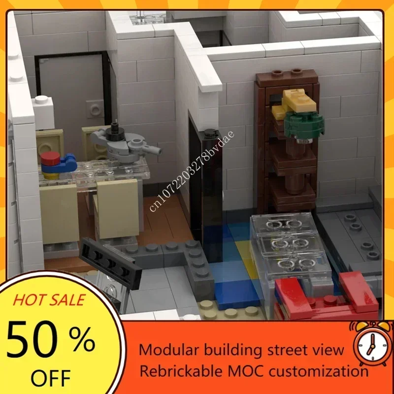 2604PCS MOC Modular Bauhaus Meisterhaus Street View Model Building Blocks Technology Bricks DIY Creative Assembly Kids Toys