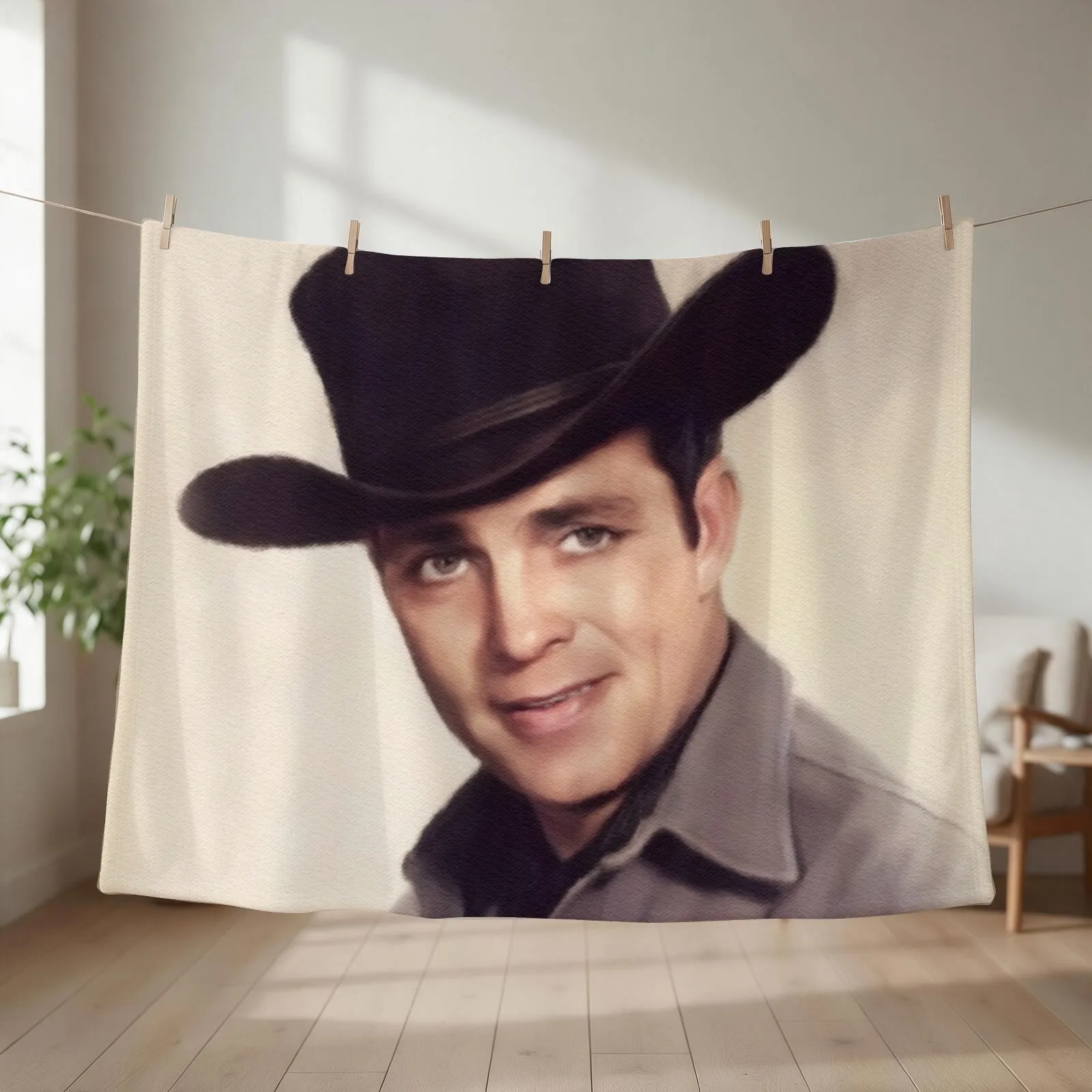 Dale Robertson, Actor Throw Blanket couch cozy soft plush fuzzy picnic outdoor blanket