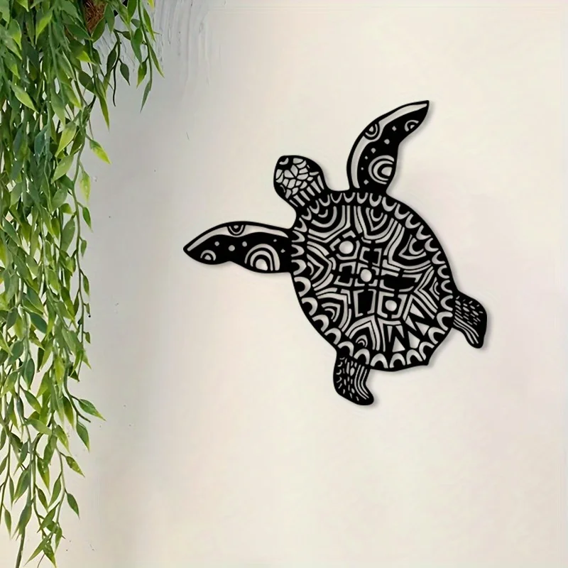 Sea Turtle Iron Metal Wall Art, Coastal Ocean Wall Decor for Living Room Patio, Beach Home Gift - view 3