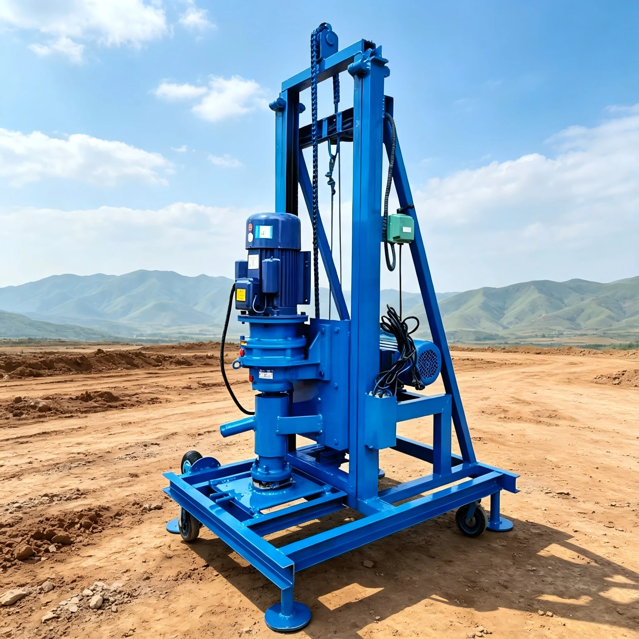 Customized Water Well Drilling Equipment 100m Hydraulic System Durable Structure Mobile Type