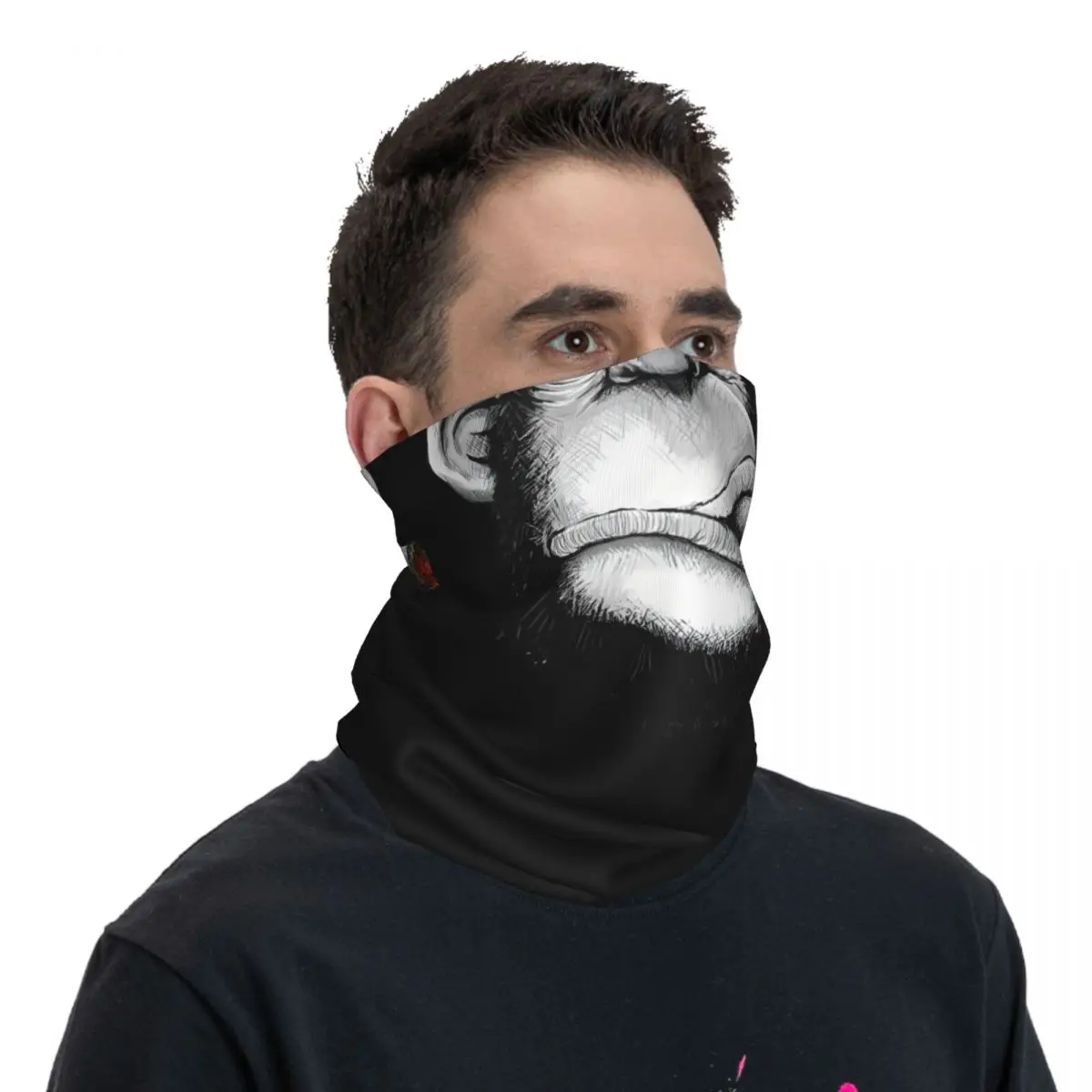 Monkey Smoking Sticker Bandana Neck Cover Motorcycle Club Monkey Gorilla Face Scarf Hiking Unisex Adult Winter image 6