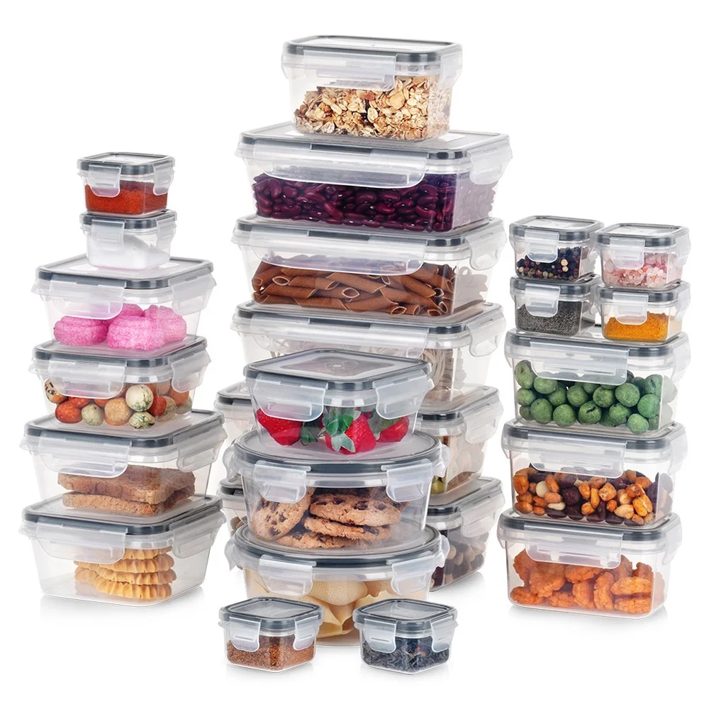 Récipients alimentaires avec couvercle et joint, 24 pièces