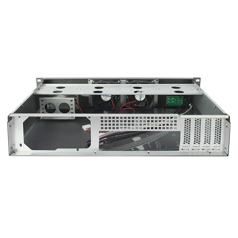 2U Short Depth Micro ATX Server Case 300mm Chassis with Fan Dust Filter High Airflow Rackmount Computer Housing for Data