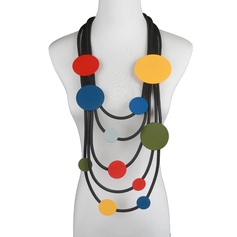 UKEBAY Boho Mehrschichtige Geometrische Anhänger-Halskette für Frauen, Statement-Modeschmuck, Alltagsschmuck, Party, Leichte Halskette – Detail 5