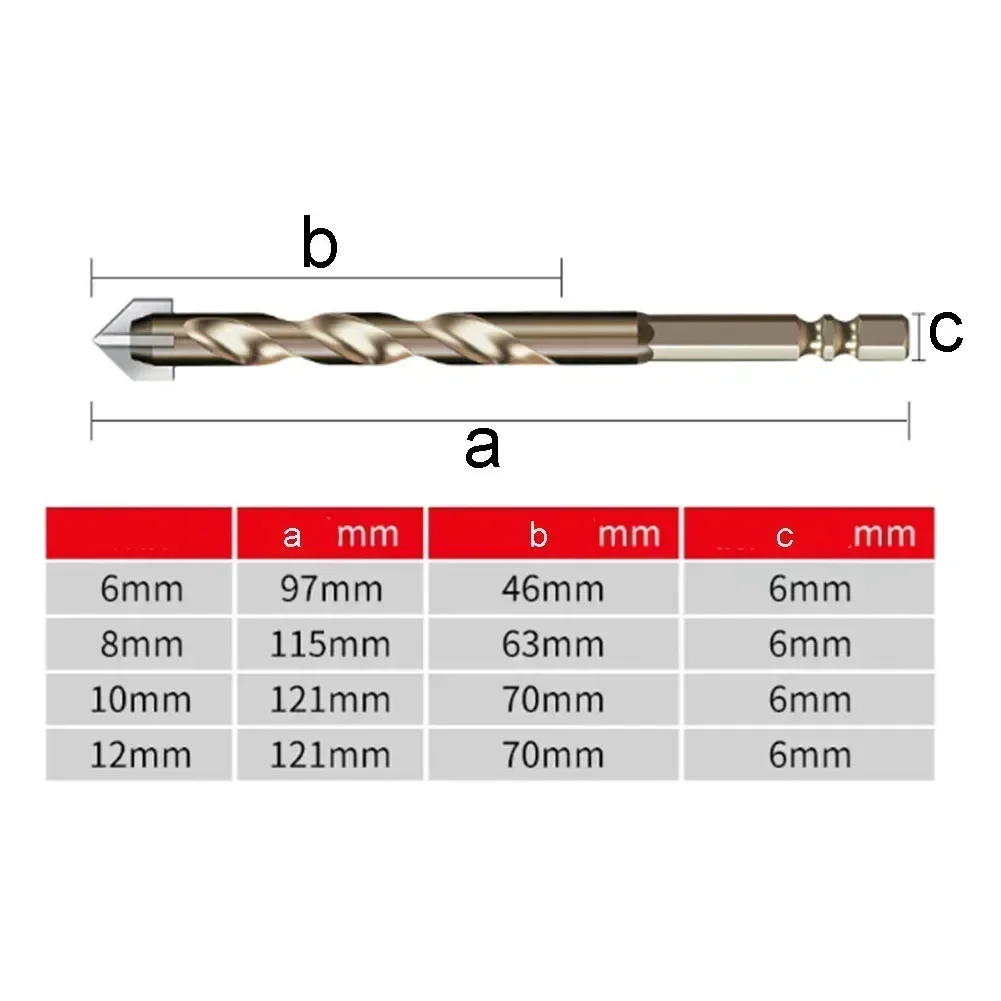 Cross Hexagon Tile Glass Cement Metal Ceramic Wood Plastic Hole Saw Triangle Alloy Drill Bit Power Tool Size 6mm 8mm 10mm 12mm