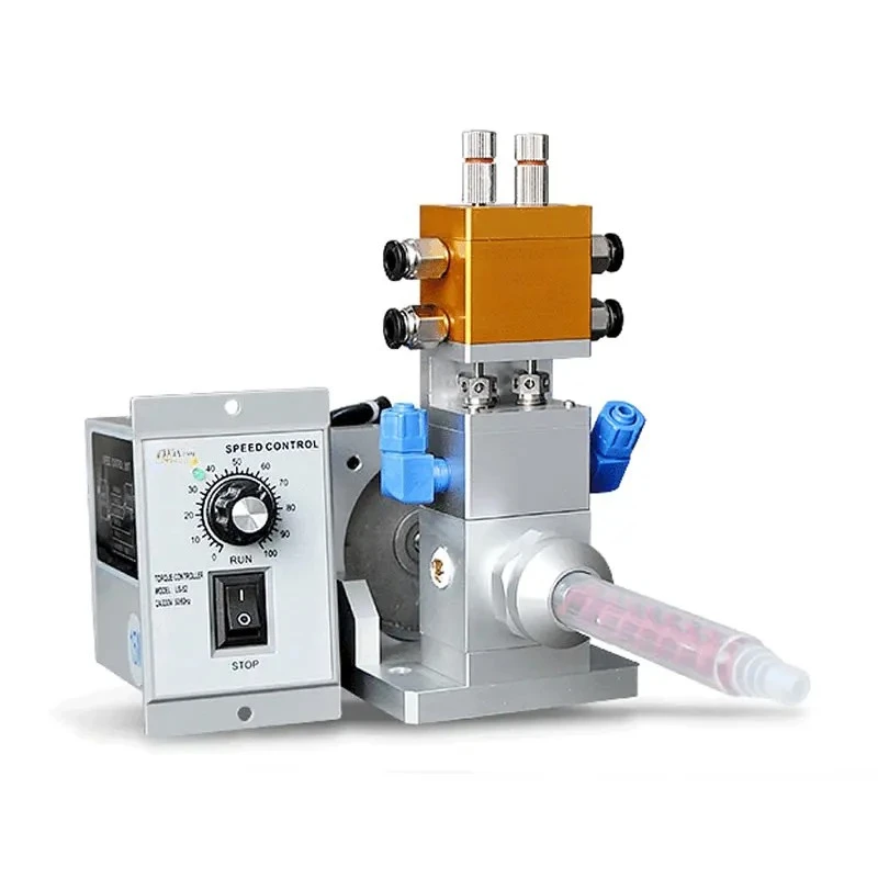 

electric double liquid dispensing valve, ab glue filling valve isolated return valve speed adjustable rubber fine adjustment