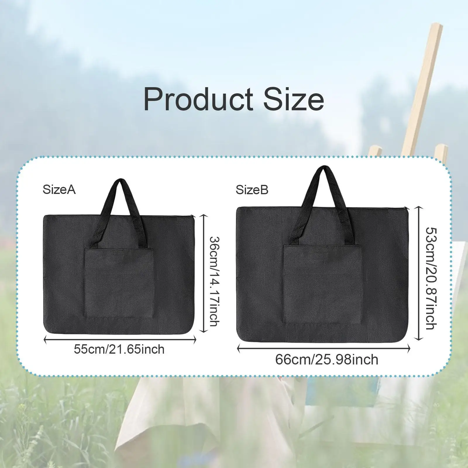 حقيبة محفظة فنية مع مقبض حقيبة حمل فنية متعددة الأغراض لرسم الملصقات ورسم الفنان ووضع العمل الفني