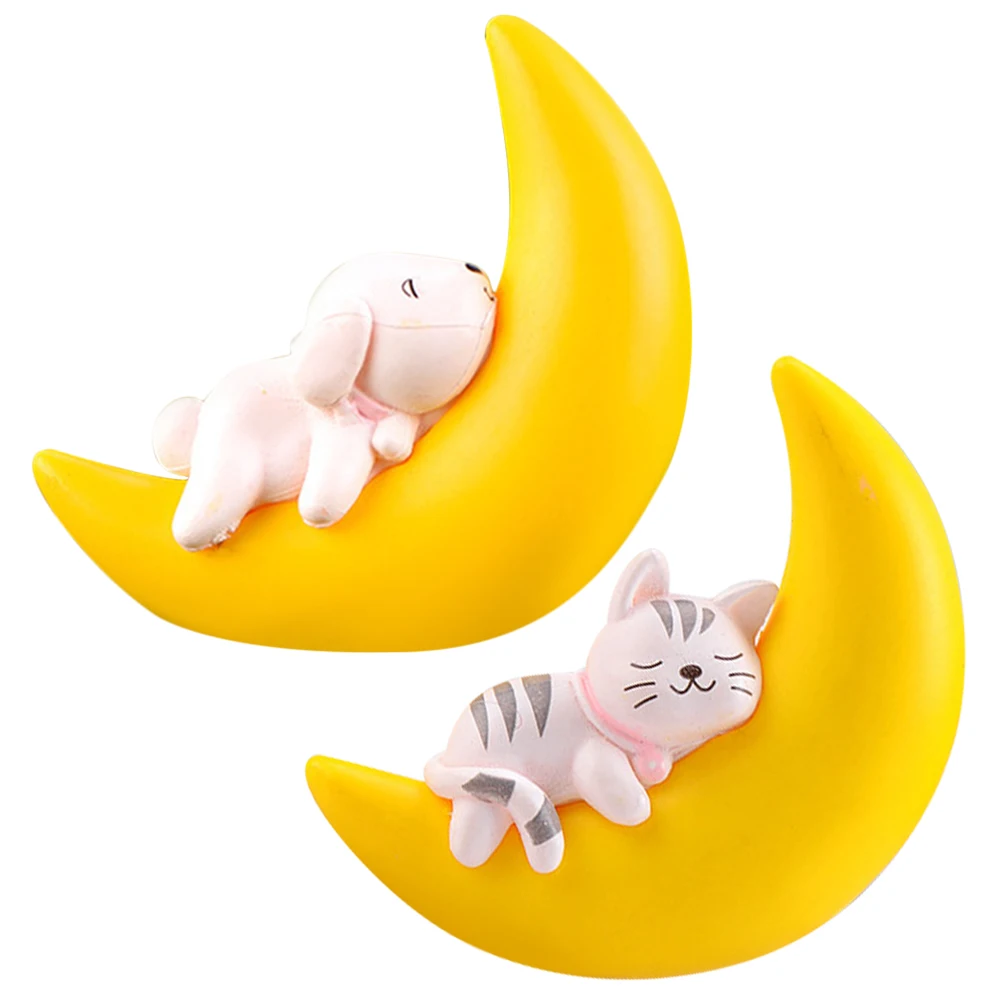 

2Pcs Moon Bear Floating Decor Exquisite Resin Craft Fish Tank Ornament Aquarium Layout Props Fish Tank Decorations