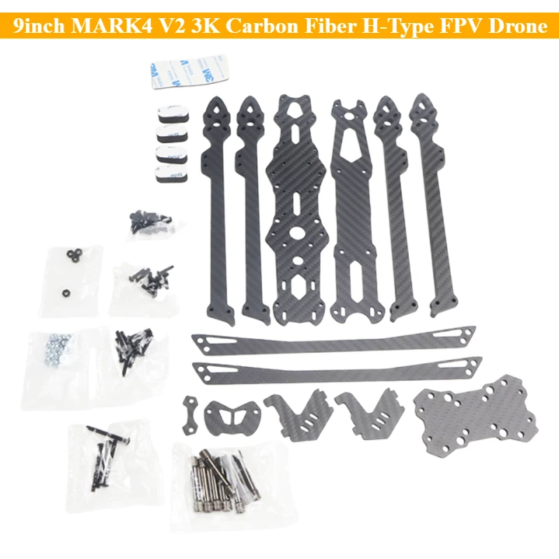 1Set 9inch MARK4 V2 3K Carbon Fiber H-Type FPV Drone Frame Kit Wheelbase for FPV Freestyle Long Range Racing Drone DIY Modify