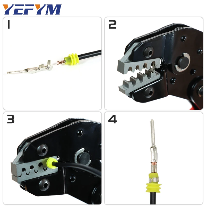 YEFYM-Alicates de prensado de terminales impermeables, herramientas manuales de prensado de abrazadera, resorte de enchufe de anillo de sellado de
