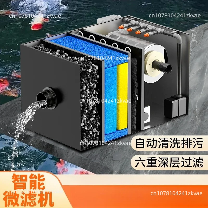 Automatic Filter System  Fish Pond Circulation Filter with Self-Cleaning & Sewage Discharge