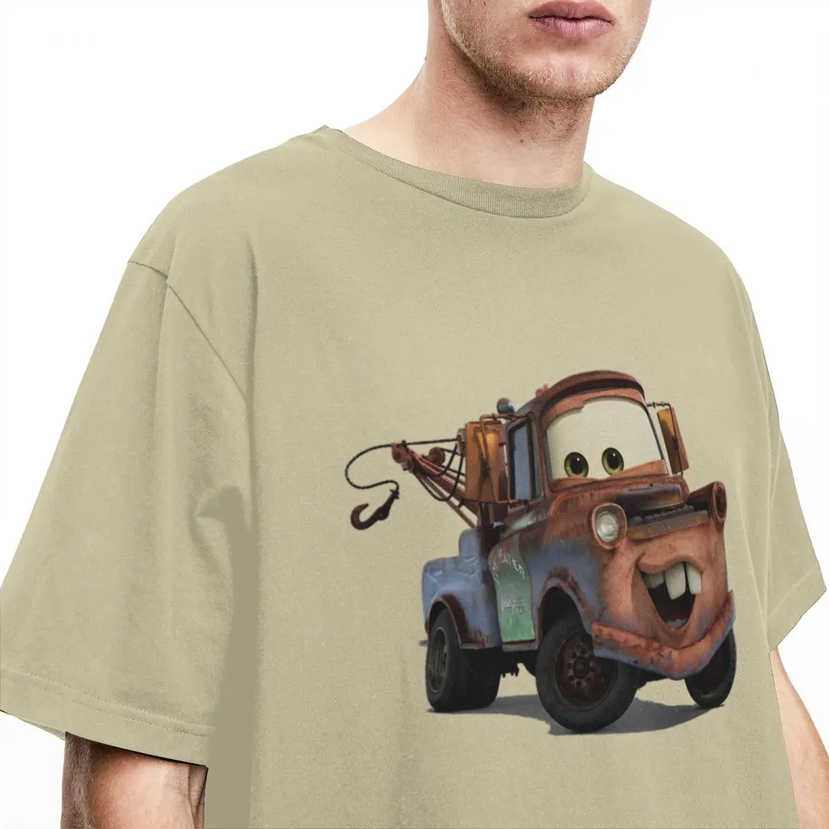 Cars Tow Mater T-Shirt Summer Vintage T-Shirts Cotton Hipster Tee Shirt For Men Short-Sleeved Loose Tops