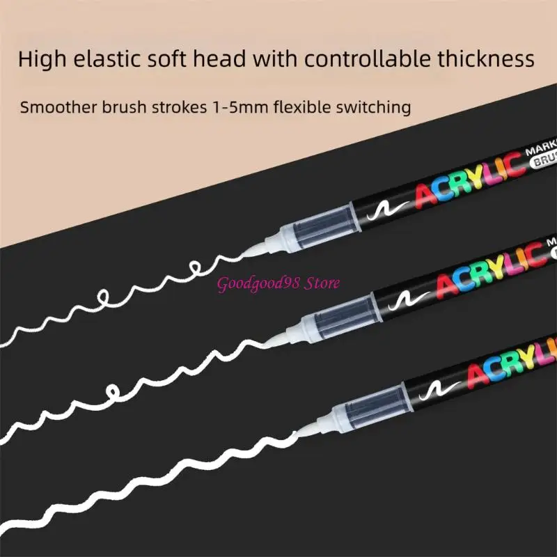 

Белый маркер для рисования с тонким кончиком, плотные цветные чернила, технология быстрого высыхания, подходящая для иллюстраций