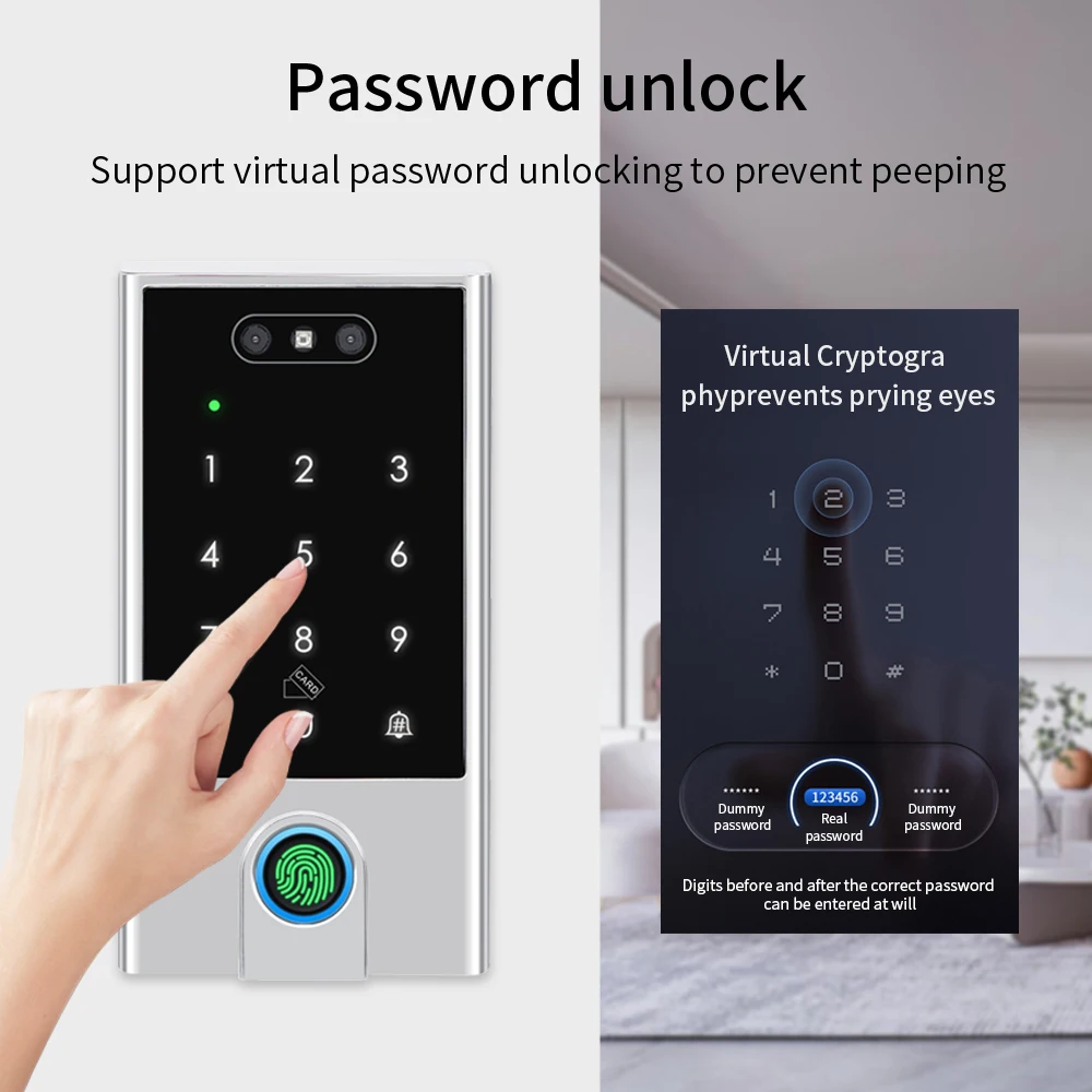 Waterproof IP66 Support Tuya App WIFI Facial Recognition ID+IC Password Fingerprint Dual Frequency With WG 24 36 Access Control