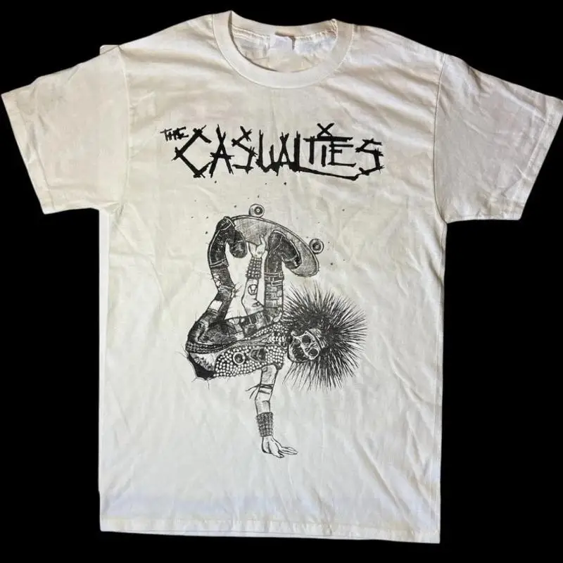 

Рубашка белого цвета с короткими рукавами в стиле ретро The Casualties Rock Tour KV37