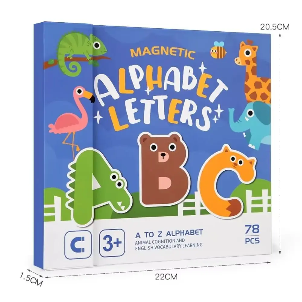 78pcs Magnetic Alphabet Letters Spelling Game Alphabet Cognition Animal Letter Matching Game Words Cartoon Colorful