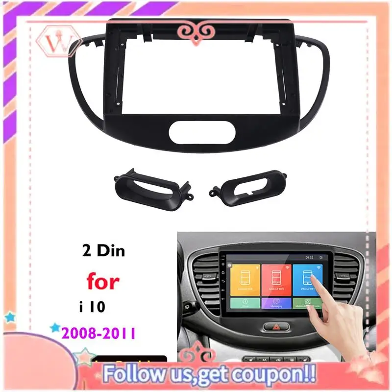 

Durable For Hyundai I10 2008-2011 9 Inch 2 Din MP5 Player Car Dashboard Frame DVD Adapter Panel