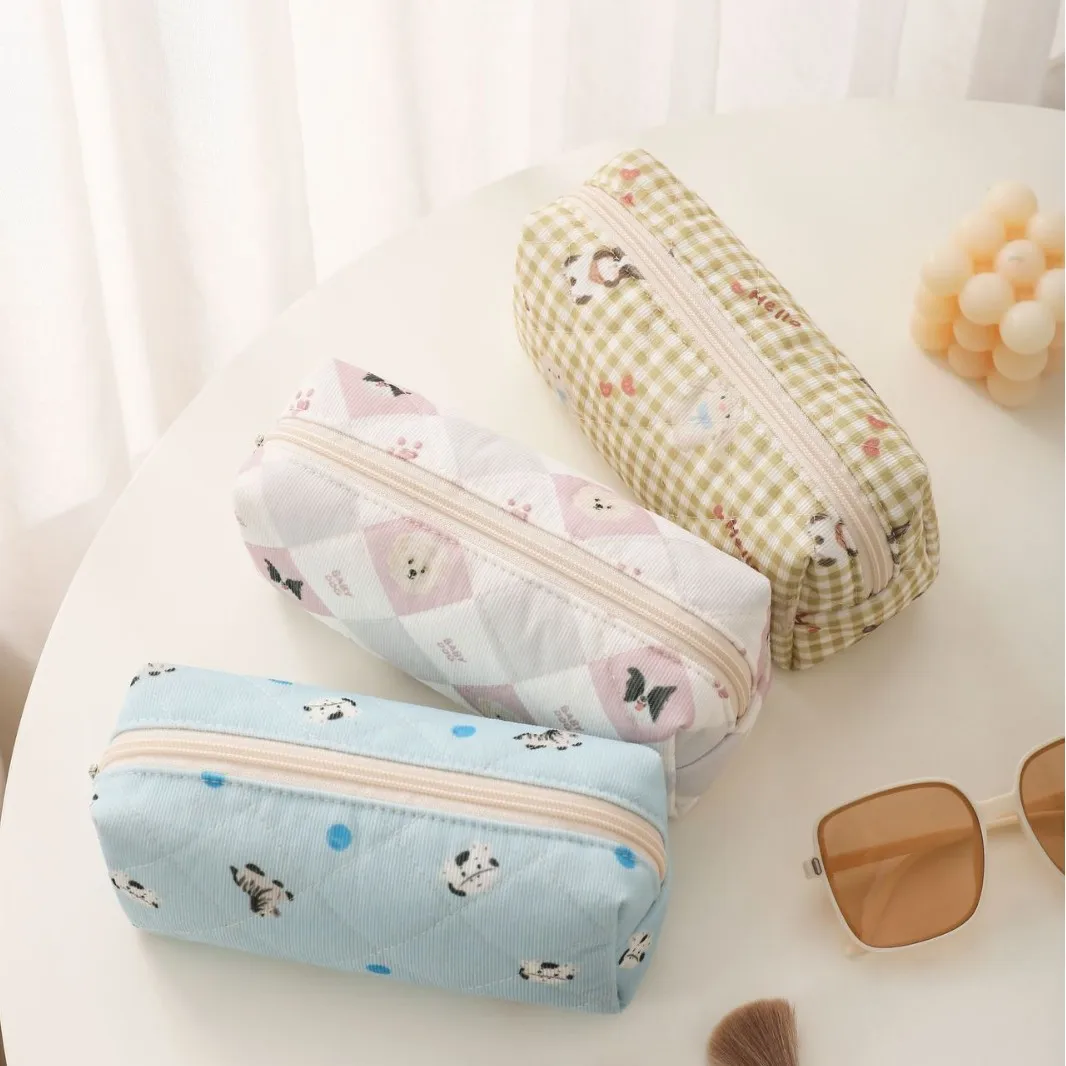 Examination Essential Corduroy Pencil Case Ins Style Stationery Storage Bag