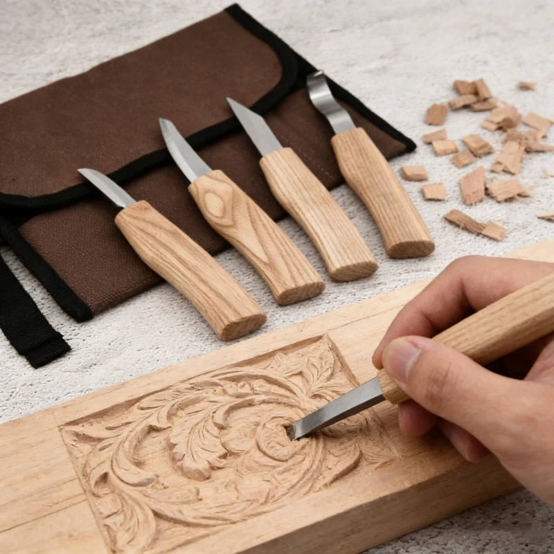 4/7PCS DIY Hand Chisel Wood Carving Tools Spoon Knife Woodcut Woodcarving Detail Cutter Chip Knives Woodworking Hand Spoon