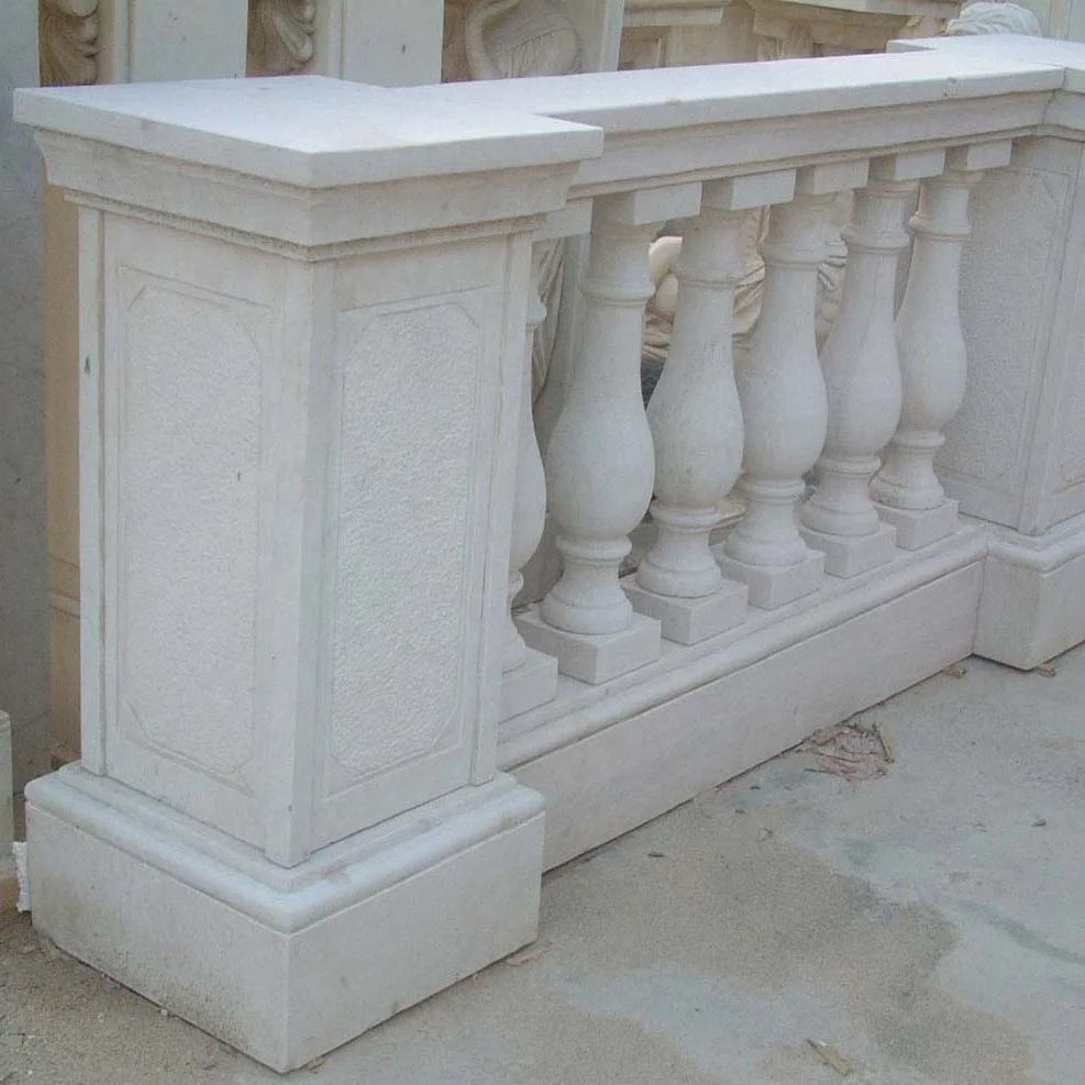 التخصيص الدرابزين الرخام الحجر الدرابزين الراقية ديكور المنزل درابزين الرخام الأبيض الرخام شرفة الدرابزين