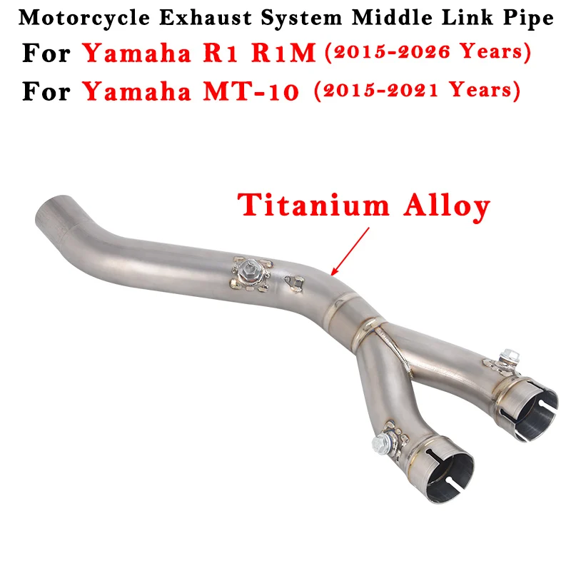 Motorcycle Exhaust System Escape Modified Muffler Titanium Alloy Link Pipe For YAMAHA YZF-R1 R1M MT10 2015 - 2023 2024 2025 2026