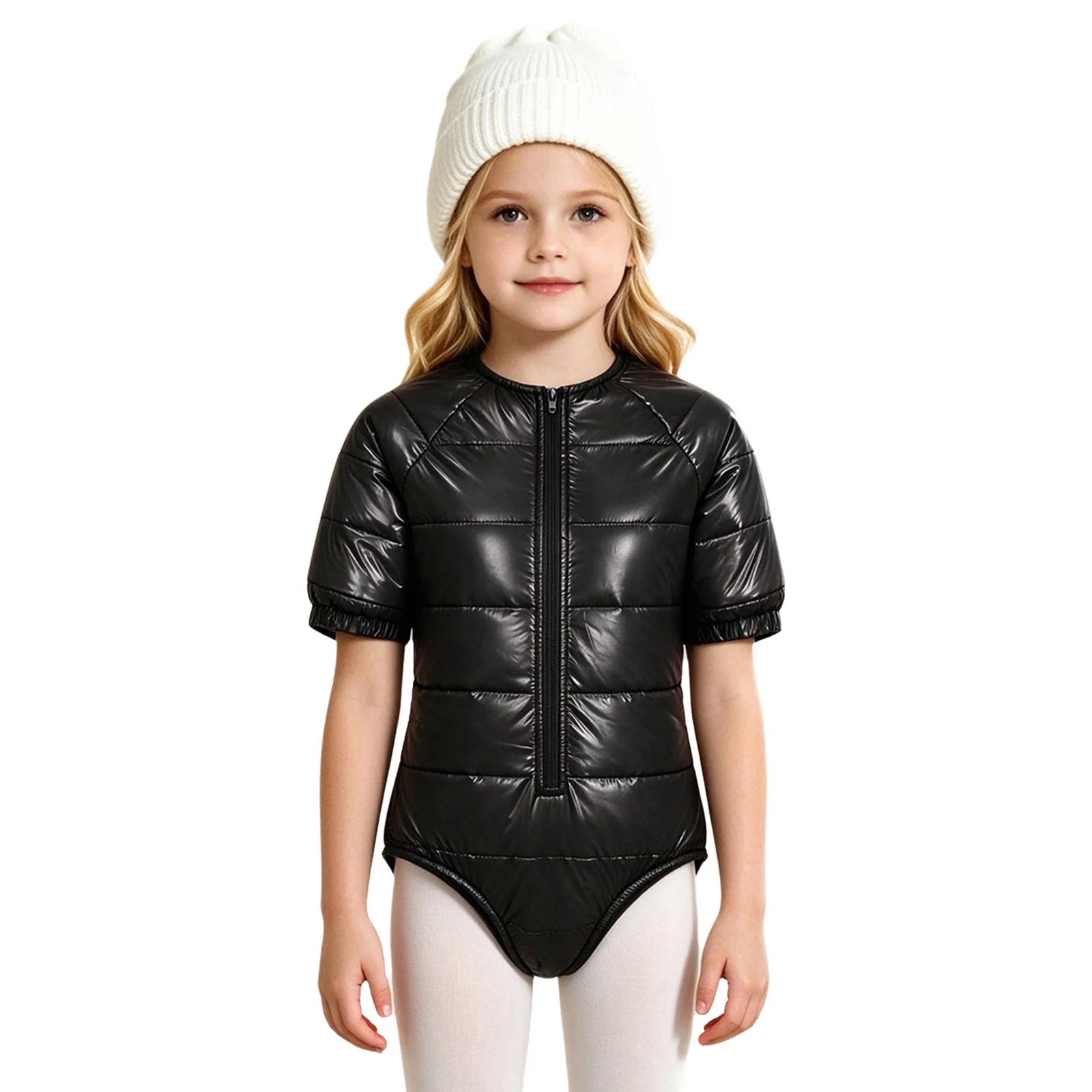 Kids Figure Skating Leotard Warm Bodysuit for Boys Girls Water Resistant Padded Bodysuit for Skiing Jumpsuit Ice Skating Clothes