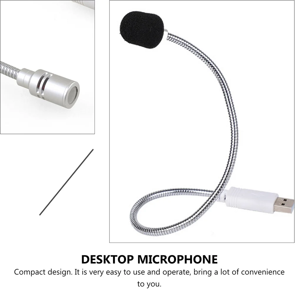

1Pcs USB Mic High Sensitivity Portable Design for Home Streaming Meeting Desktop Chatting Recording Microphone