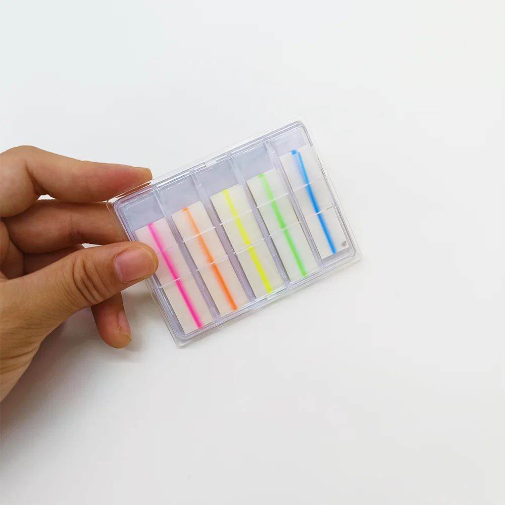 1mm Hochglanz-Liniensticker Mehrfarbige Neon-Haftnotizen, Seitenmarkierer, Indexflaggen, Praktische Memo-Tabs für Büro und Schule