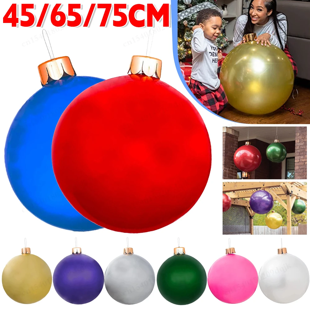 75/65/45cm Outdoor Christmas Inflatable Decorated Ball New Years Ornaments Ball Giant Big Large Balls Xmas Tree Decorations