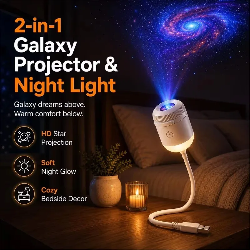 Popular star light moon bedroom creative LED night Logo projection light Internet celebrity background 360-degree adjustment