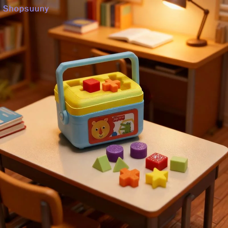 [SU]1 Set Dollhouse Nursery Decoration Miniature Shape Sorting Toy Box Photography Prop Dollhouse Educational Toy Model[SU]