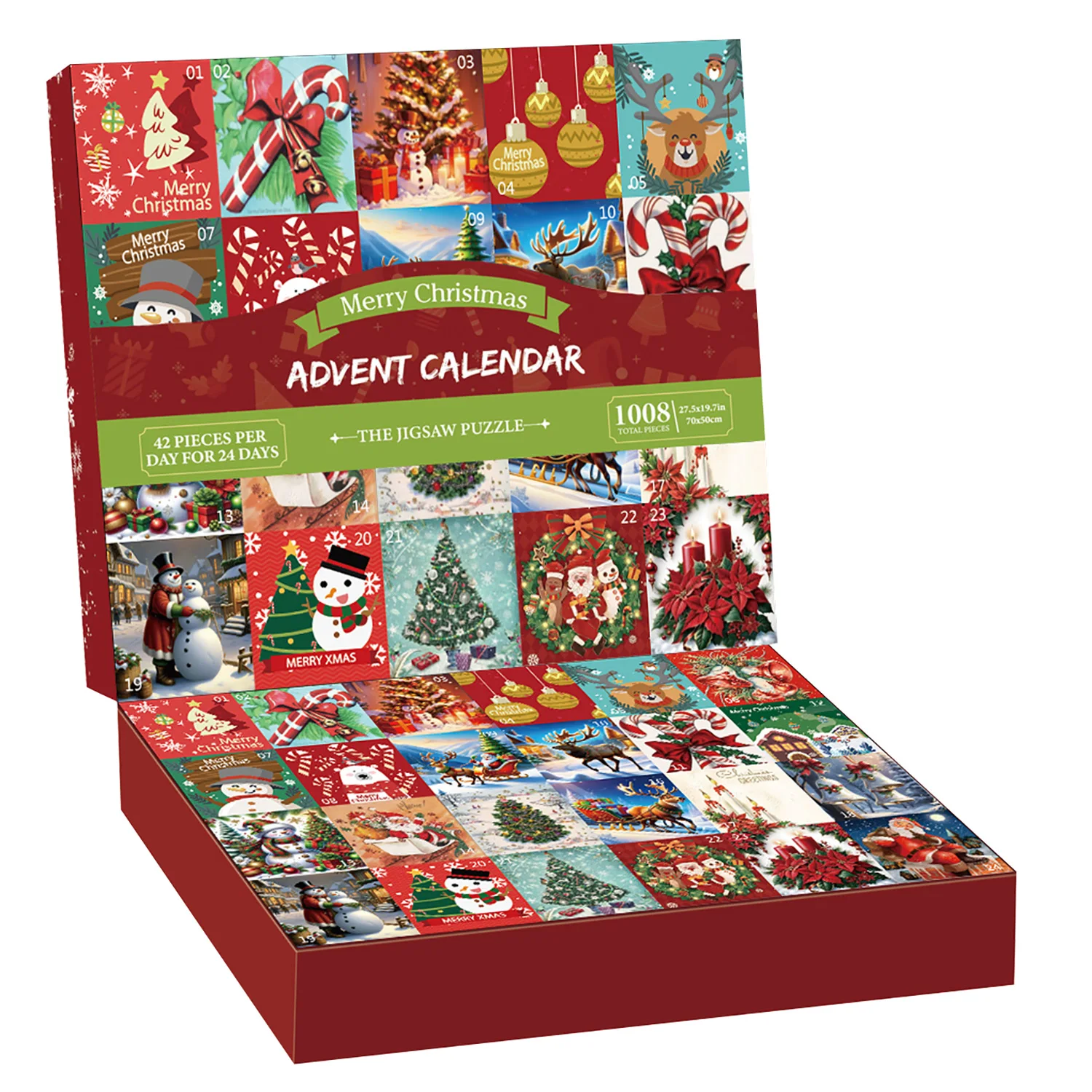 Calendrier de l'Avent Puzzles pour Adultes et Enfants, Décoration d'intérieur, Jeu, Famille, Amusant, Noël, Compte à rebours 24 jours, Jouets, 1008 pièces