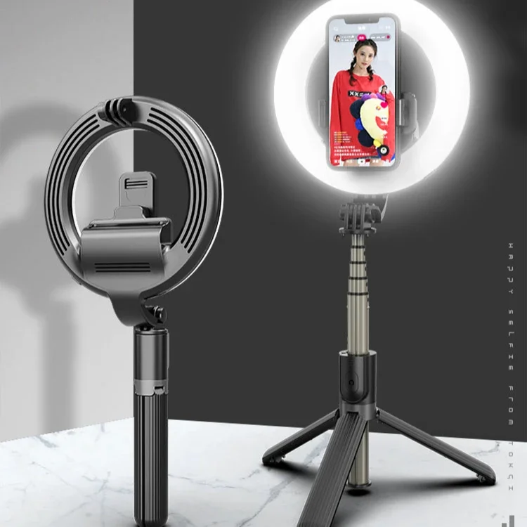 Selfie Stick Statief Flexibele Mini 360 Graden Handheld Vullicht Met Draadloze Afstandsbediening