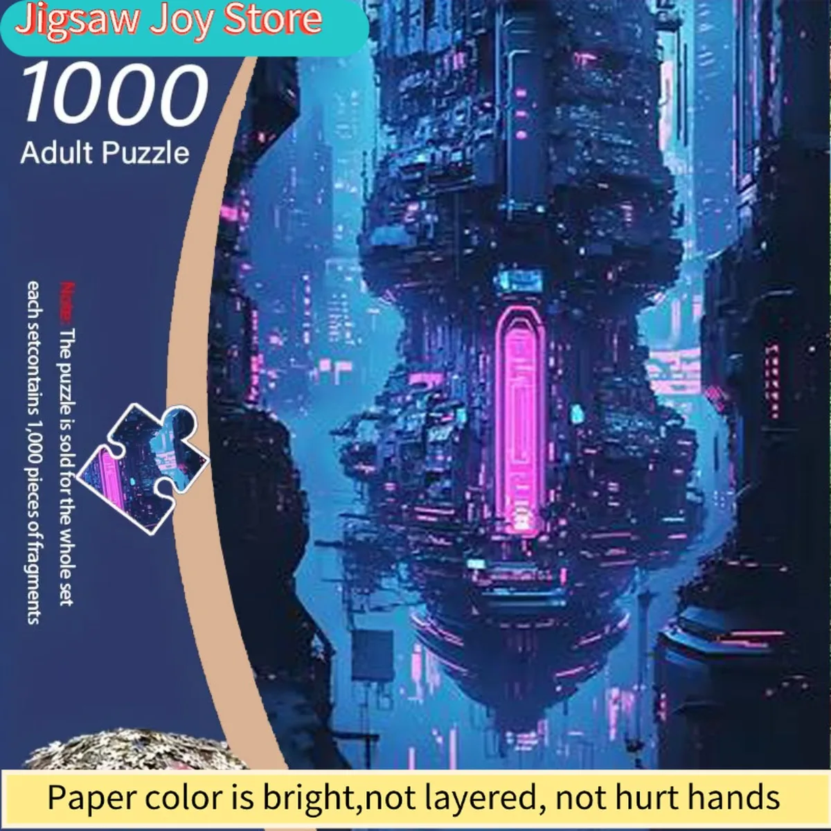 

1000pcs Adult Jigsaw Puzzle - Large Blue & Yellow Fish with Coral Reef Ocean Theme, 1000pcs Challenging Brain Teaser for Adult