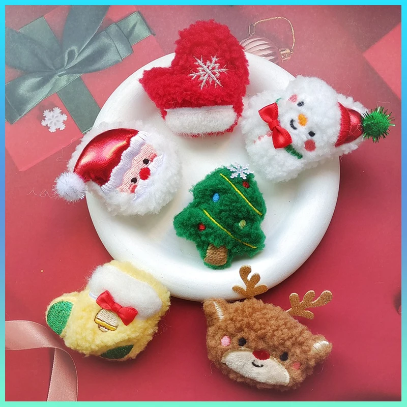 Cartoon Christmas Plush Doll Accessories Old Snowman Christmas Tree Elk Brooch Scarf Shoes And Hats Childrens Performance Toys