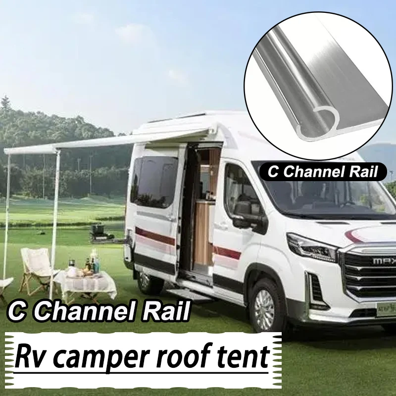 Campervan Motorhome Caravan Awning Rail C Channel 8 X 0.5m Strip With D/S Tape 400 Cm For Caravan Motorhome Part Car Accessories