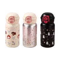 Kid's Stainless Steel Water Bottle With Straw 500ML Kawaii Vacuum Insulated Bottle Vacuum Insulated Bottle White