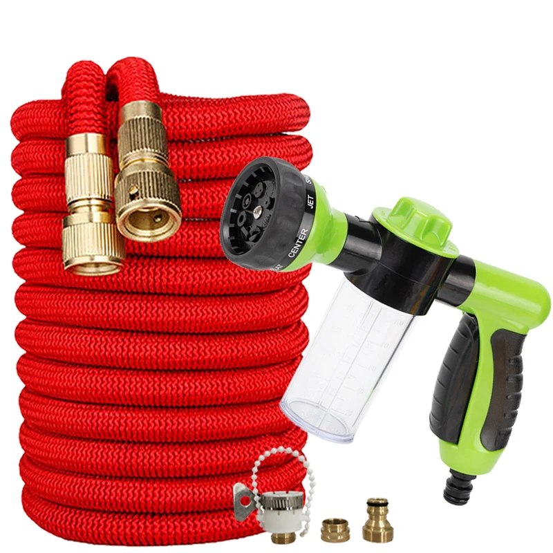 

Expandable Garden Hose, Equipped With Car Wash Foam Gun, With 100ML Foam Tank, 1/2 Connector, Garden Irrigation Supplies