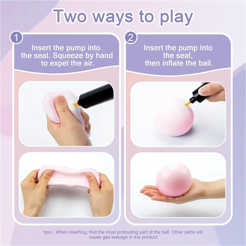 Squishies al vacío moldeables, bola de arena, batido de uva, pelota antiestrés, alivio del estrés, bola ruidosa, juguetes para apretar para niños y adultos