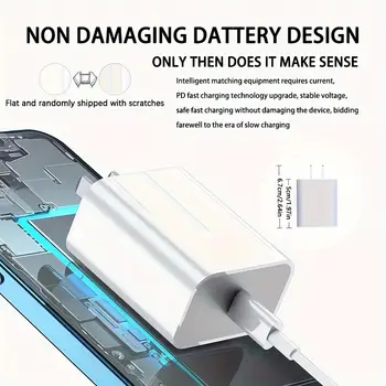 套 20W 快速充電器,適用於 iPhone 15 和 iPad - 便攜式旅行 USB-C 轉接器,帶 3.3 英尺線纜和美規插頭 8 最佳銷售 蘋果充電器適配器 - №5