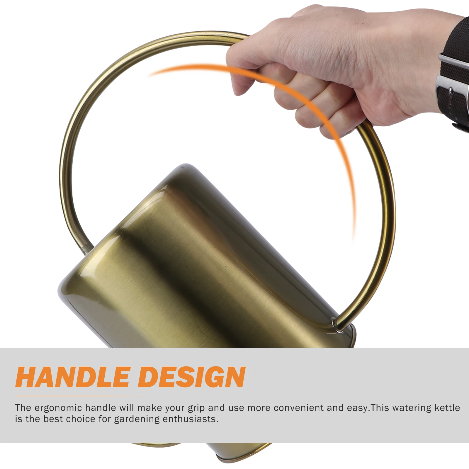 

Brass Watering Can Stainless Steel Long Spout Leak-Proof Portable Garden Kettle Use Ergonomic Handle Gardening Tool