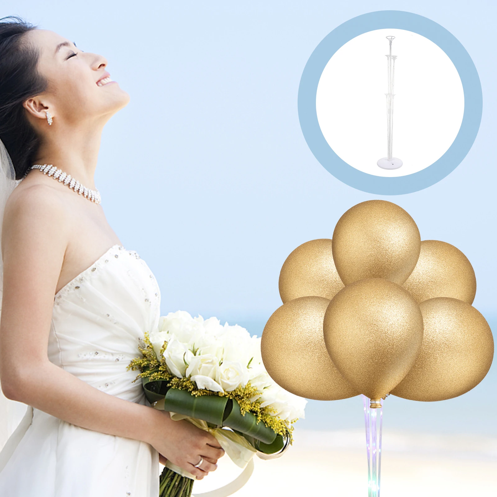 

2 Sets Glowing Balloon Sticks And Cups Reusable Party Balloon Holder For Wedding Festivities