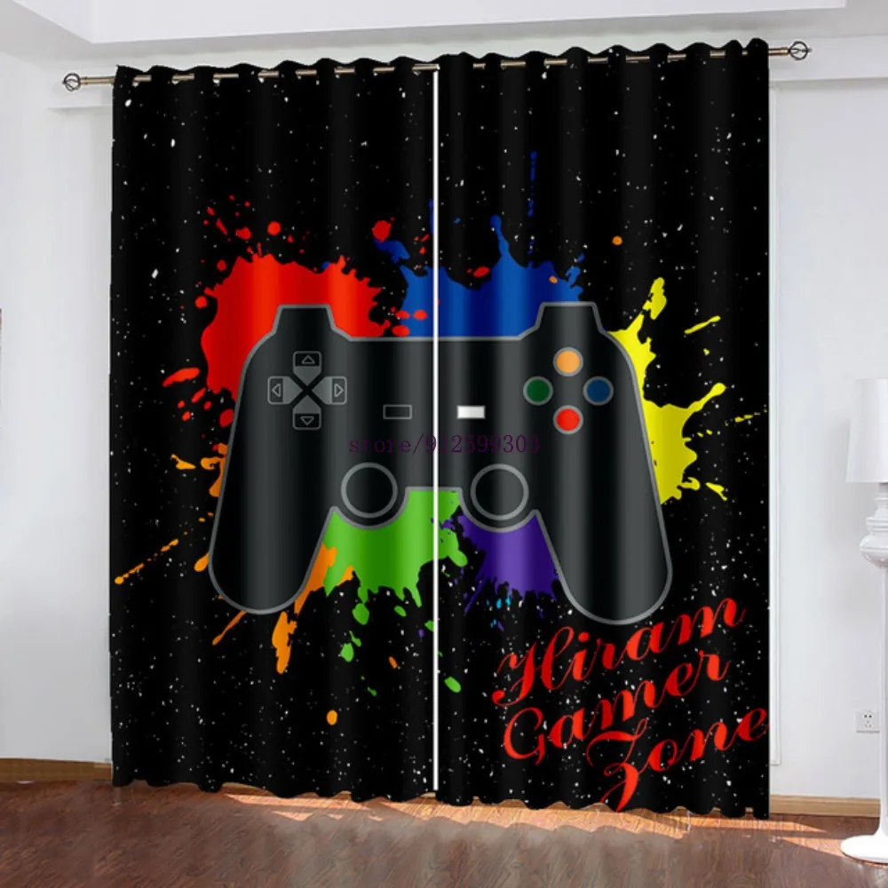 Game Window Curtains 3D Printing Living Room Decoration Curtain for Kids Bedroom Home Decor Blackout Curtains for European