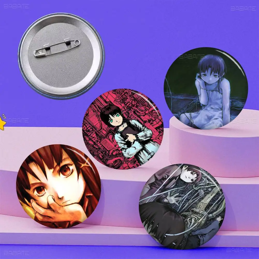 Cartoon Serial Experiments Lain New  Brooches Soft Button Pin Funny Silly Gnarpy on A Skateboard Meme Badge Gamer Collection