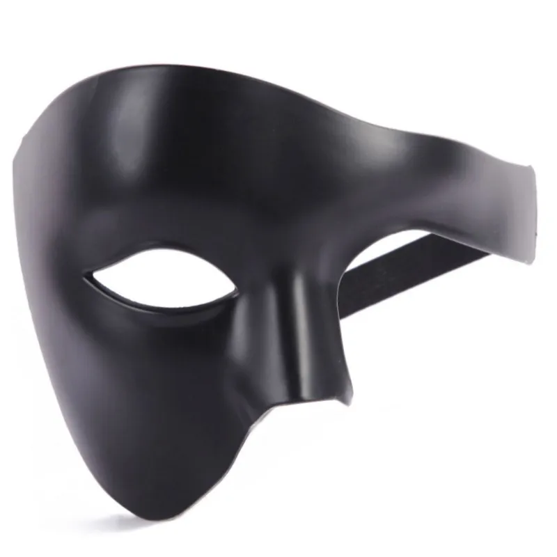 

Halloween Opera Men Mask Masquerade Cosplay One-Eyed Dragon Black White Creative Phantom Half Face Mask Carnival Costume Props