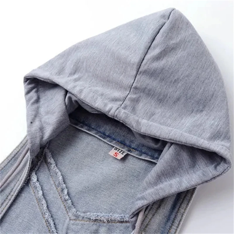 2024 New Denim Vest Women's Spring Autumn Clothes Sleeveless Wild Short Hooded Jacket Women Denim Jeans Vest Jacket Female