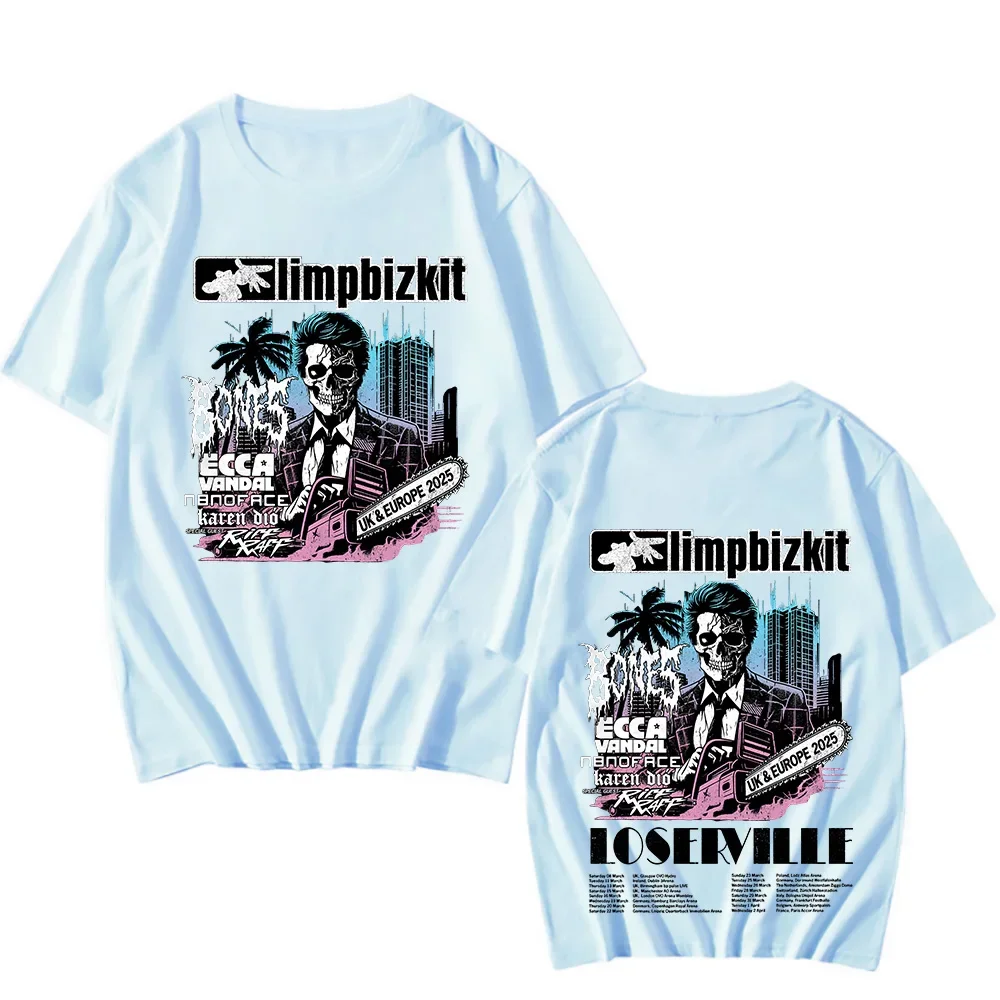 Limp Bizkit UK and Europe Tour 2025 T-shirt Rap Rock Vintage Cotton Tees New Enjoy First Tshirts Unisex Fashion Crewneck Clothes image 4