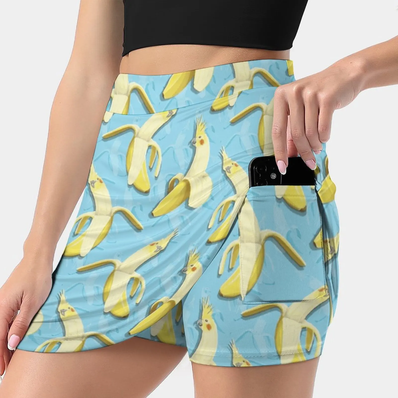 Bananaaaa! - Cockatiel Banana Pattern Summer Women's shorts Skirt 2 In 1 Fitness Yoga Skirt Tennis Skirts Cockatiel Cockatiels