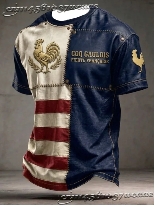 2026 Unisex France Fan Soccer Jersey Rooster Graphic Pattern Background Casual Street Athletic Uniform FamilyMatching
